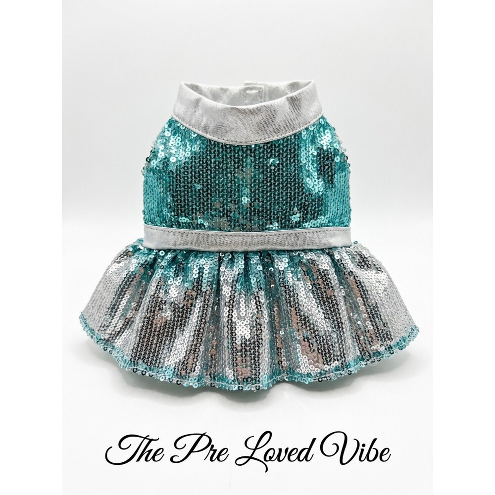 Build a Bear Clothing - Teal Sequin Holiday Dress